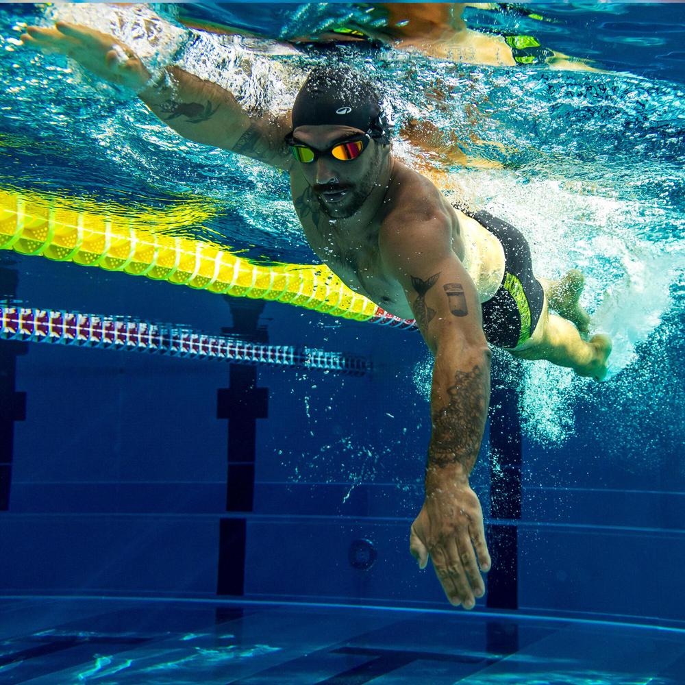 عینک شنا بزرگسال دکتلون - DECATHLON Spirit - مشکی/نارنجی عینک شنا بزرگسال دکتلون - DECATHLON Spirit - مشکی/نارنجی - Image 2