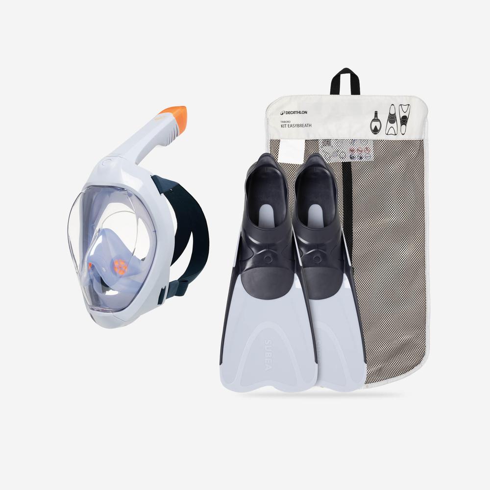 ست ماسک غواصی بزرگسال دکتلون - DECATHLON Easybreath - مشکی/خاکستری ست ماسک غواصی بزرگسال دکتلون - DECATHLON Easybreath - مشکی/خاکستری