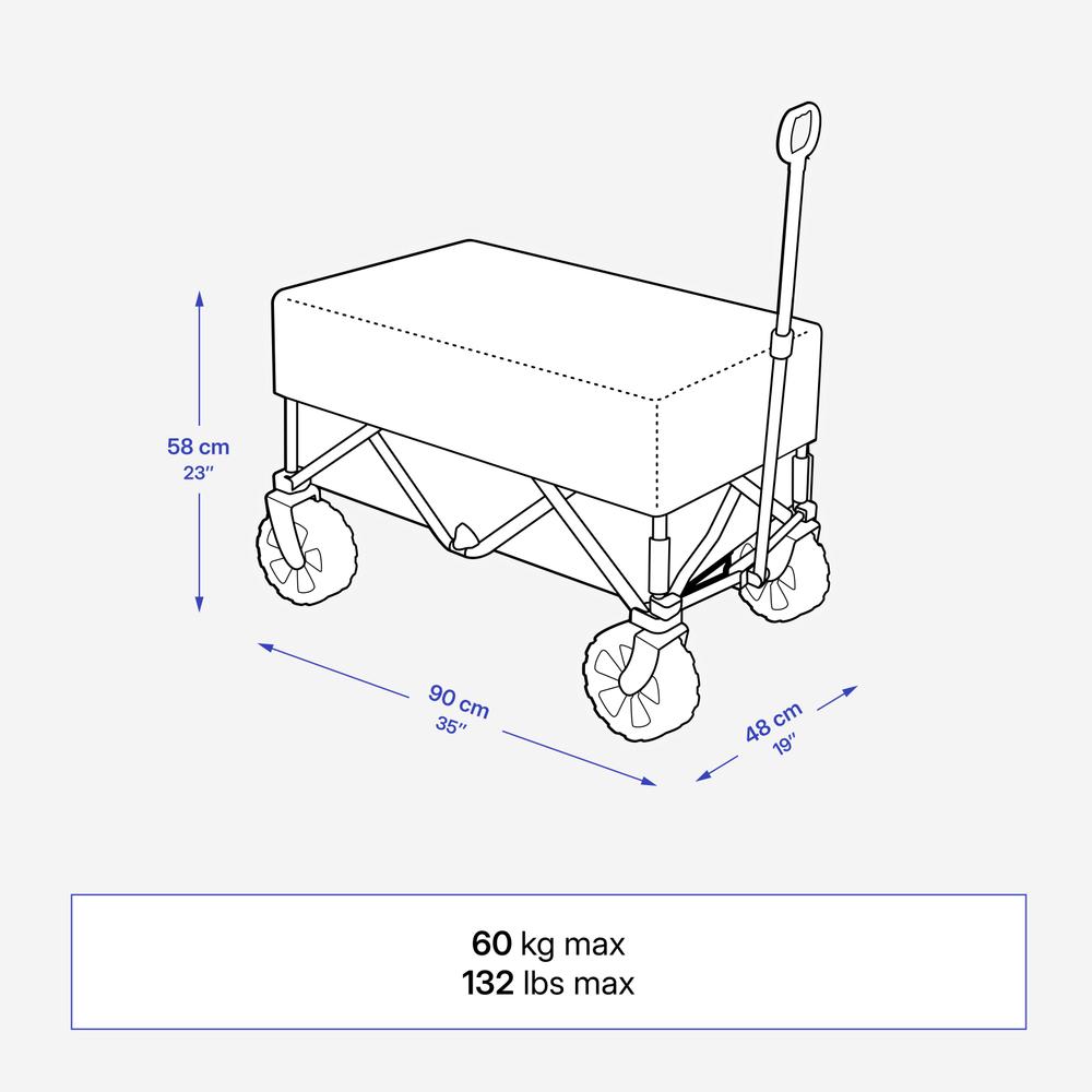 گاری کمپینگ تاشو کچوا Quechua Trolley All Road - خاکستری گاری کمپینگ تاشو کچوا Quechua Trolley All Road - خاکستری - Image 4