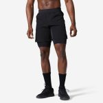 شورت ورزشی مردانه دکتلون - Domyos 2-in-1 Sports Shorts 500 - مشکی
