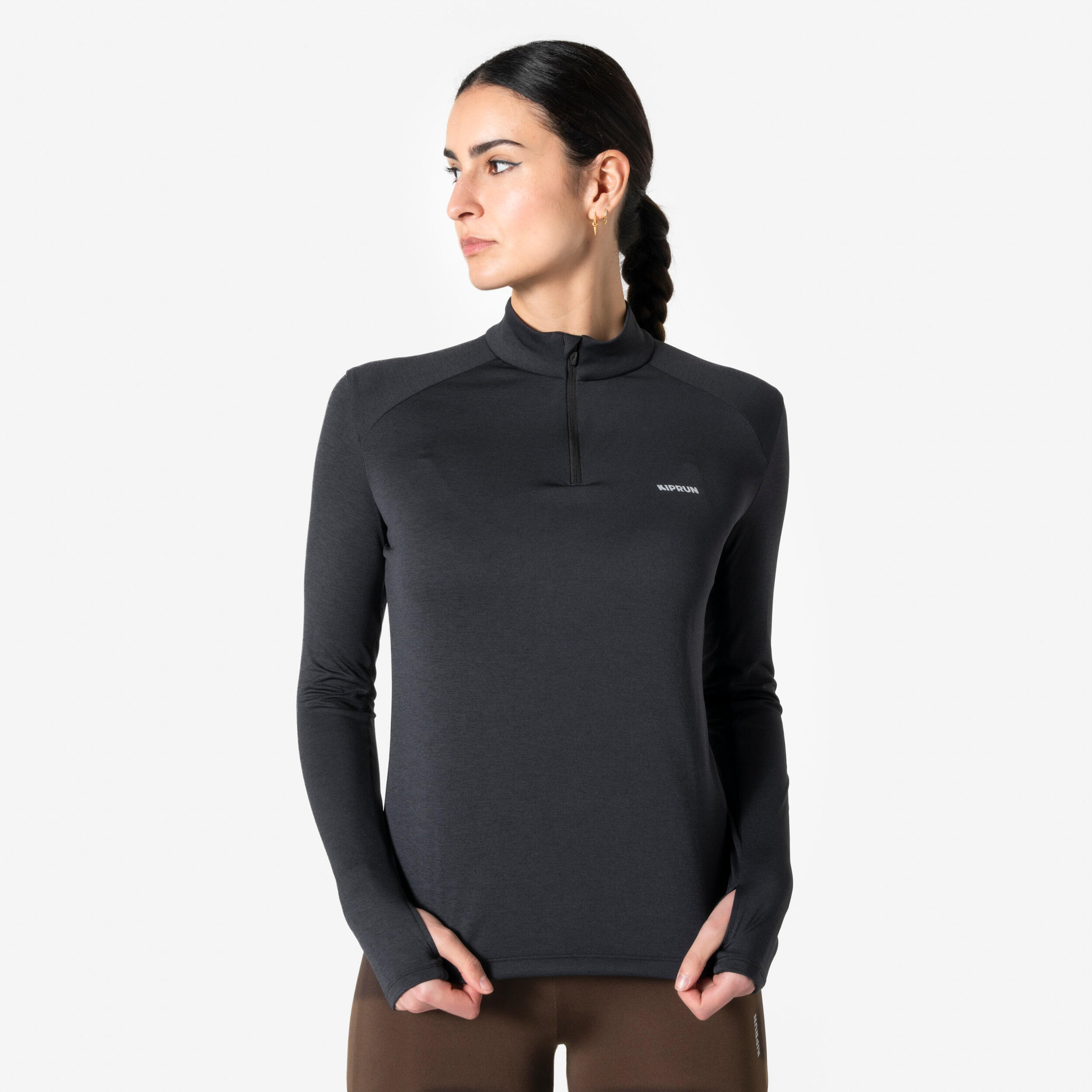 تیشرت آستین بلند زنانه Decathlon Kiprun Run Core – مشکی تیشرت آستین بلند زنانه Decathlon Kiprun Run Core – مشکی