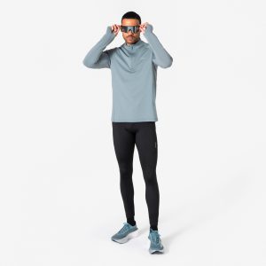 تیشرت دویدن مردانه Decathlon Kiprun Run 500 Warm – طوسی