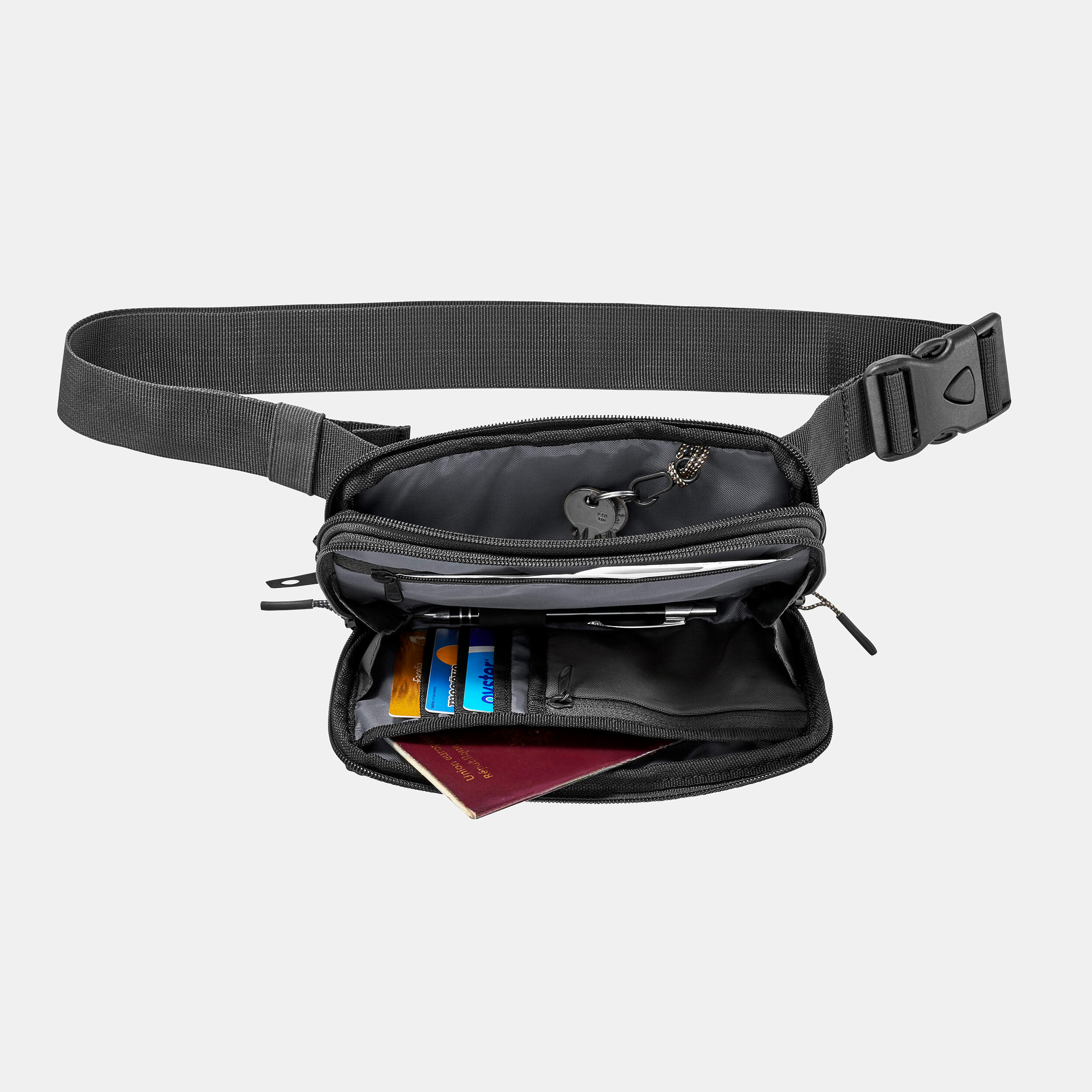کیف کمری ورزشی Decathlon Travel XL – مشکی خاکستری کیف کمری ورزشی Decathlon Travel XL – مشکی خاکستری - تصویر 2