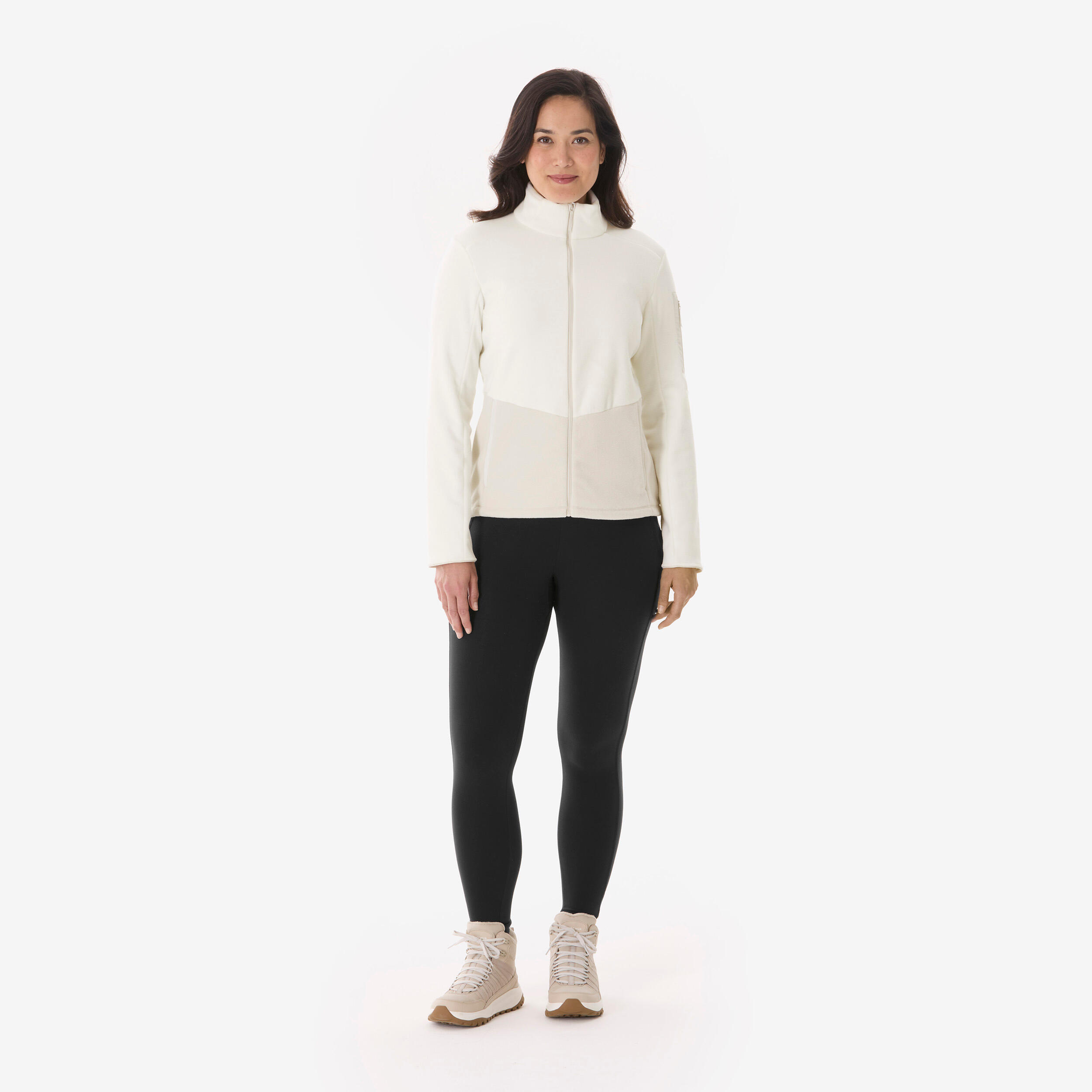پلار زنانه طبیعتگردی Decathlon MH500 – سفید/بژ پلار زنانه طبیعتگردی Decathlon MH500 – سفید/بژ - تصویر 2