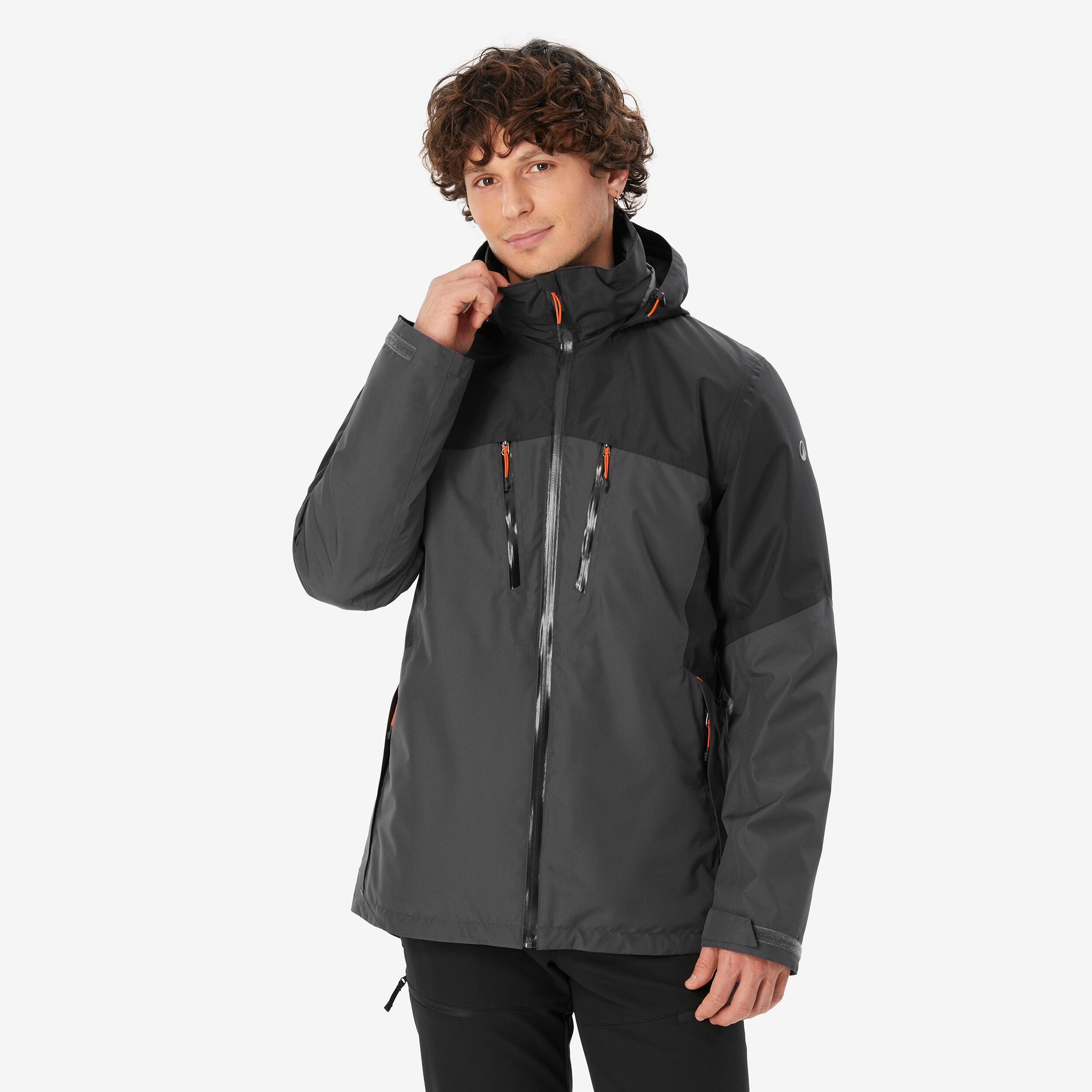 کاپشن و سویشرت کوهنوردی مردانه Decathlon MH500 – خاکستری و مشکی