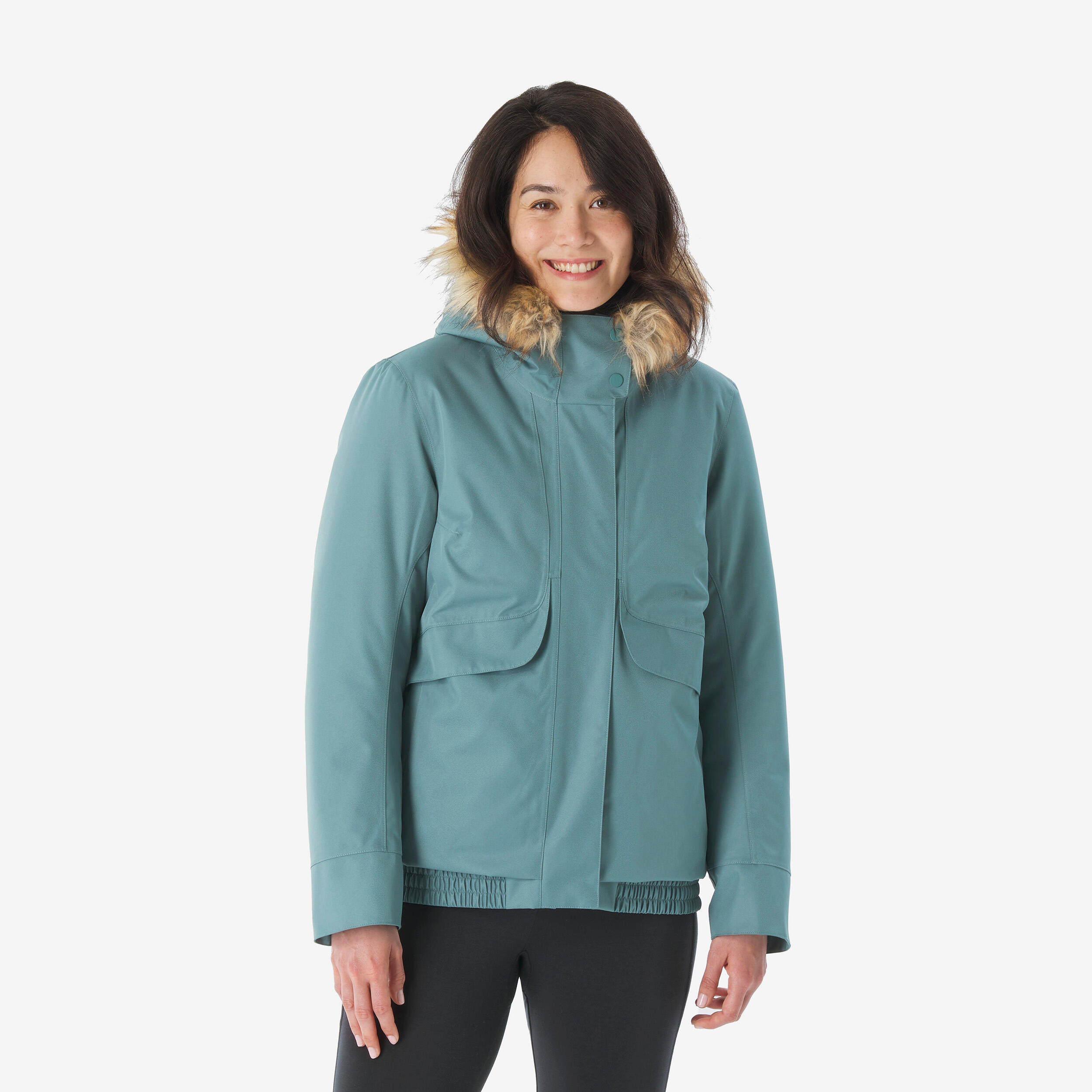 کاپشن کوهنوردی زنانه Decathlon NH500 – سفید سبز