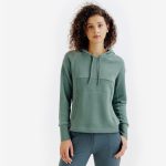 سویشرت کلاه‌دار سوارکاری زنانه Decathlon – سبز