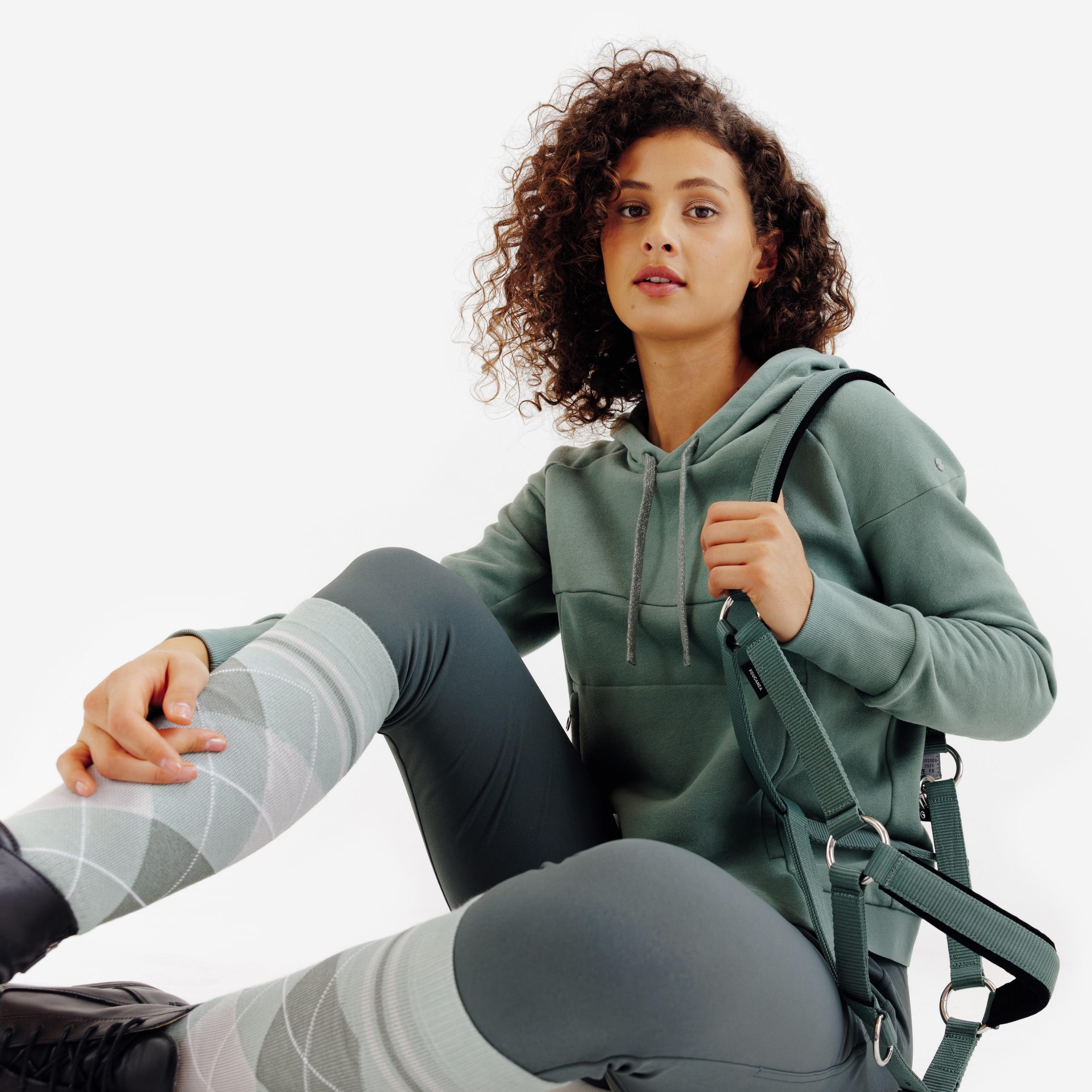 سویشرت کلاهدار سوارکاری زنانه Decathlon – سبز سویشرت کلاهدار سوارکاری زنانه Decathlon – سبز - تصویر 3