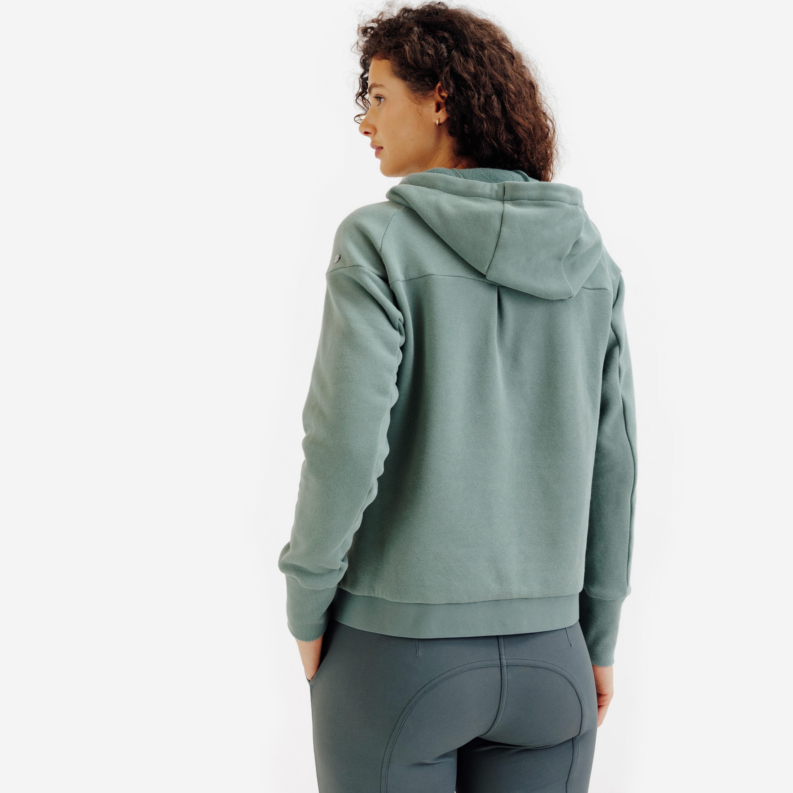 سویشرت کلاهدار سوارکاری زنانه Decathlon – سبز سویشرت کلاهدار سوارکاری زنانه Decathlon – سبز - تصویر 6